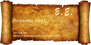 Bozsoky Emil névjegykártya